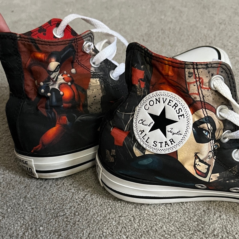 Converse Harley Quinn High-Top Sneakers - Black, Red, and White